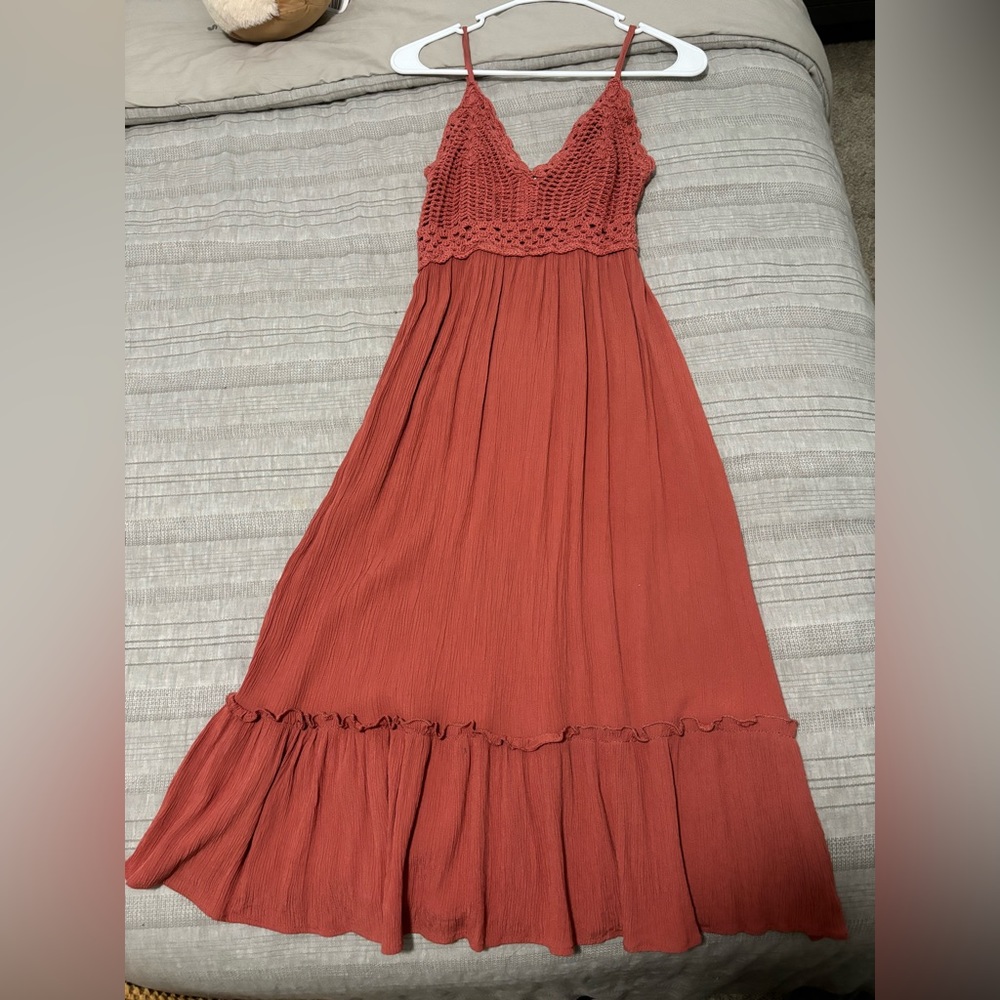 Long crochet top dress